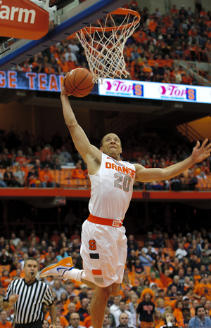 Brandon Triche has made an effort to be more involved on the glass this season for Syracuse. The senior grabbed seven rebounds against Wagner on Sunday.