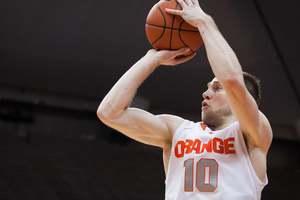 Trevor Cooney fires a shot in Syracuse's win over High Point on Friday. Cooney shot 5-of-6 from 3-point range and 6-of-7 overall.