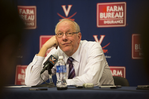 A disgruntled Jim Boeheim addresses the media after No. 4 Syracuse's 75-56 loss to No. 12 Virginia on Saturday. 