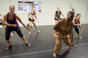 Biboti Ouikahilo leads a group of students at his studio, Wacheva Cultural Arts in Westcott.