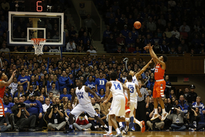 Malachi Richardson elevates for a jump shot in Syracuse's 64-62 win over No. 20 Duke in Cameron Indoor Stadium.