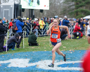 Paige Stoner, pictured at the cross country national championships, broke 16 minutes in the 5K on Friday.