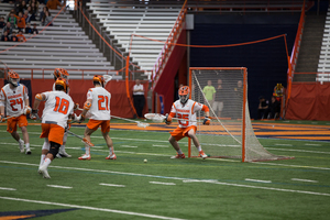 Dom Madonna made 13 saves to help Syracuse beat Notre Dame on Saturday.