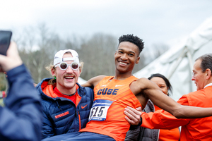 Justyn Knight finished his last regular season meet by adding another milestone to his heralded SU career.