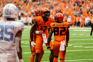 Jamal Custis made big plays in SU's win, including a 68 yard bomb.