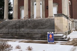 Items of winter clothing were collected at Hendricks Chapel. Members of the community received stickers and thank you letters when they dropped off donations.