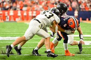 Syracuse's rushing attack was non-existent against Virginia Tech, totaling a net gain of zero yards.