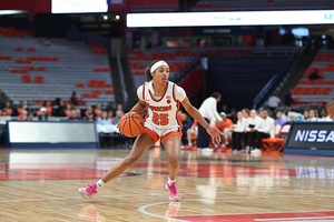 Syracuse has four players — Dyaisha Fair, Georgia Woolley, Alaina Rice (pictured) and Alyssa Latham — who average more points per game than Kaya Ingram, Cornell's leading scorer.