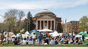 Following similar demonstrations at universities across the country, SU and SUNY ESF community members have established an encampment in support of Palestine. They began setting up at roughly 10:40 a.m. Monday.