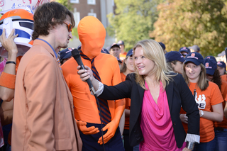 Ben Maher, a junior sports management and psychology dual major, and Michael Collins, a junior history and economics dual major, are interviewed by Sarah Haines.