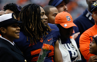 Prince-Tyson Gulley takes in the atmosphere before he plays his last game in the Carrier Dome. 