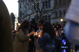 A white man shot and killed eight people — Hyun Jung Grant, Xiaojie Tan, Daoyou Feng, Paul Andre Michels, Yong Ae Yue, Suncha Kim, Delaina Ashley Yaun and Soon Chung Park — in three spas in Atlanta on March 16. Six of the victims were Asian women. Dozens of people gathered at Hanover Square in downtown Syracuse on Sunday to remember their lives.